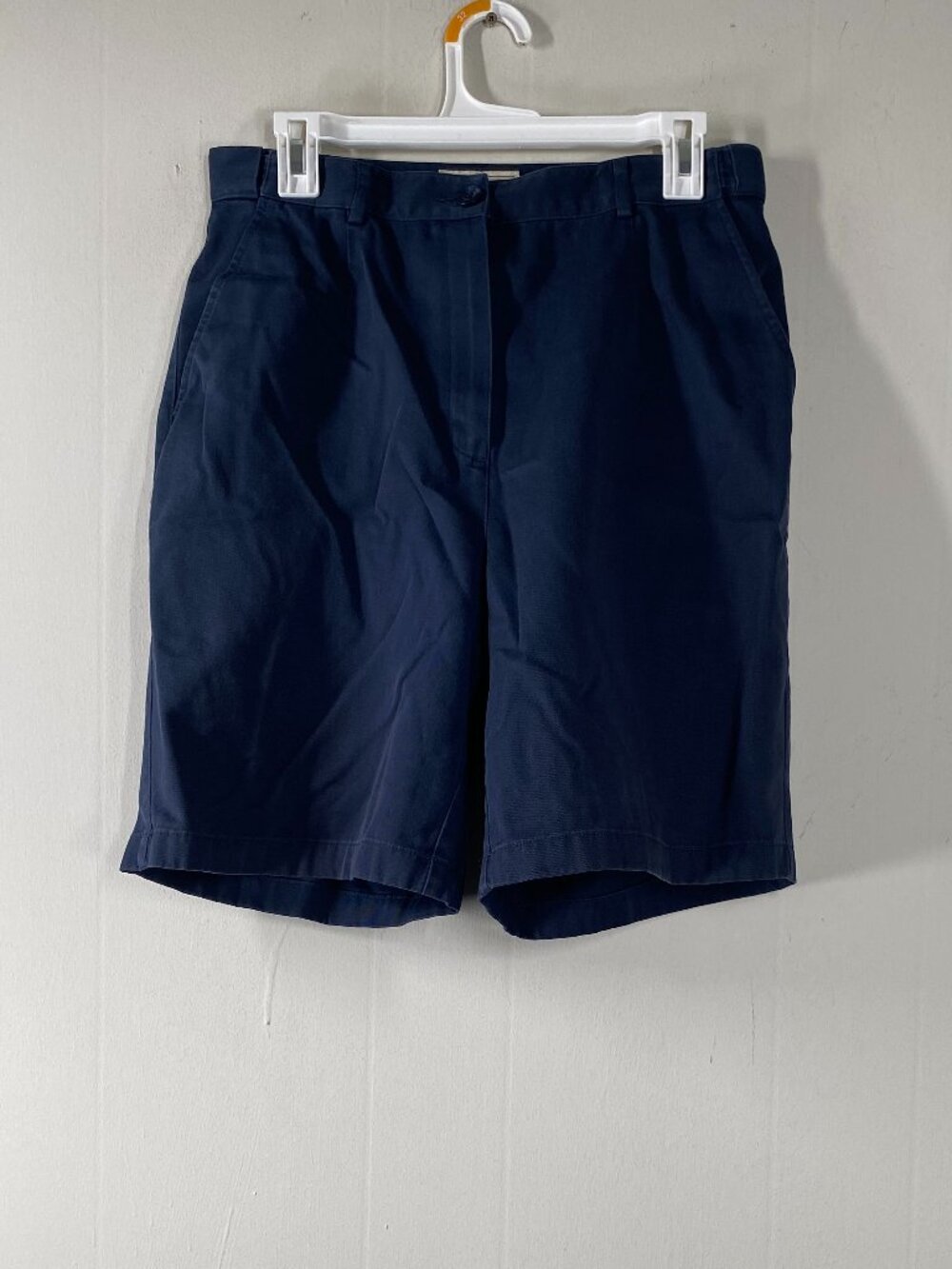 L.L Bean Original Fit Chino Shorts Women's 12 High Rise Blue Casual